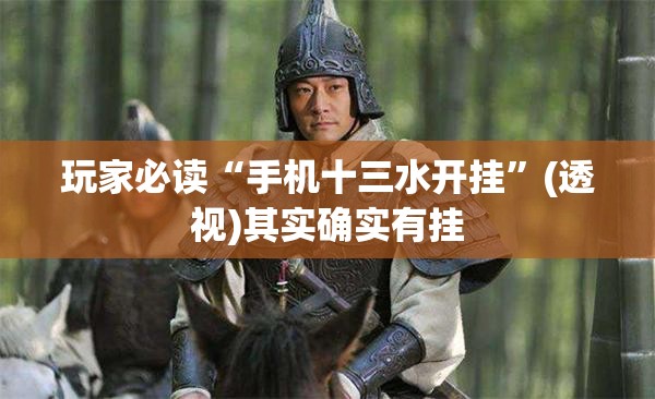 玩家必读“手机十三水开挂”(透视)其实确实有挂