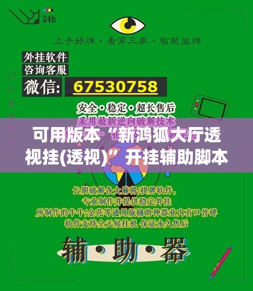 可用版本“新鸿狐大厅透视挂(透视)”开挂辅助脚本+详细开挂安装教程