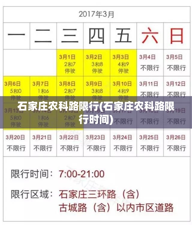 石家庄农科路限行(石家庄农科路限行时间) 石家庄农科路限行(石家庄农科路限行时间)