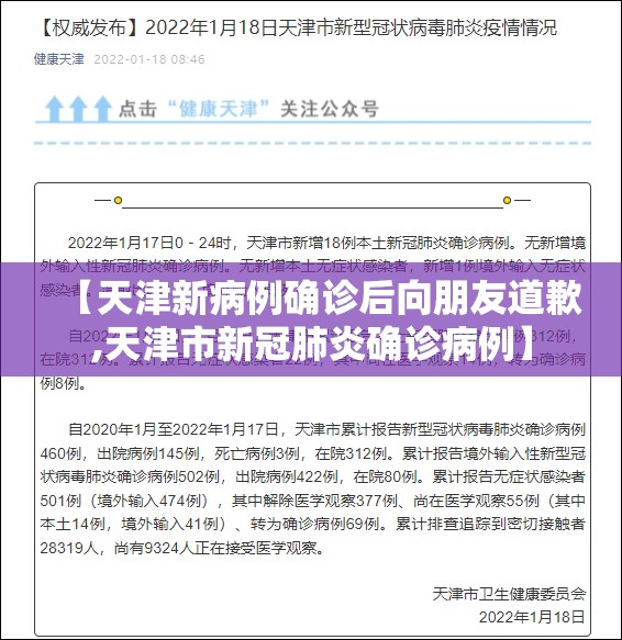 【天津新病例确诊后向朋友道歉,天津市新冠肺炎确诊病例】 【天津新病例确诊后向朋友道歉,天津市新冠肺炎确诊病例】