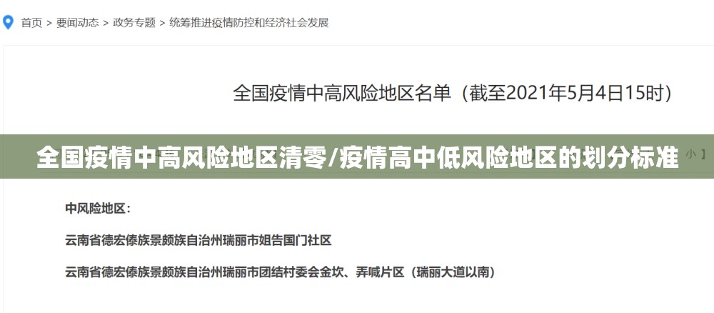 全国疫情中高风险地区清零/疫情高中低风险地区的划分标准 全国疫情中高风险地区清零/疫情高中低风险地区的划分标准