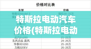 特斯拉电动汽车价格(特斯拉电动汽车价格表最新报价)