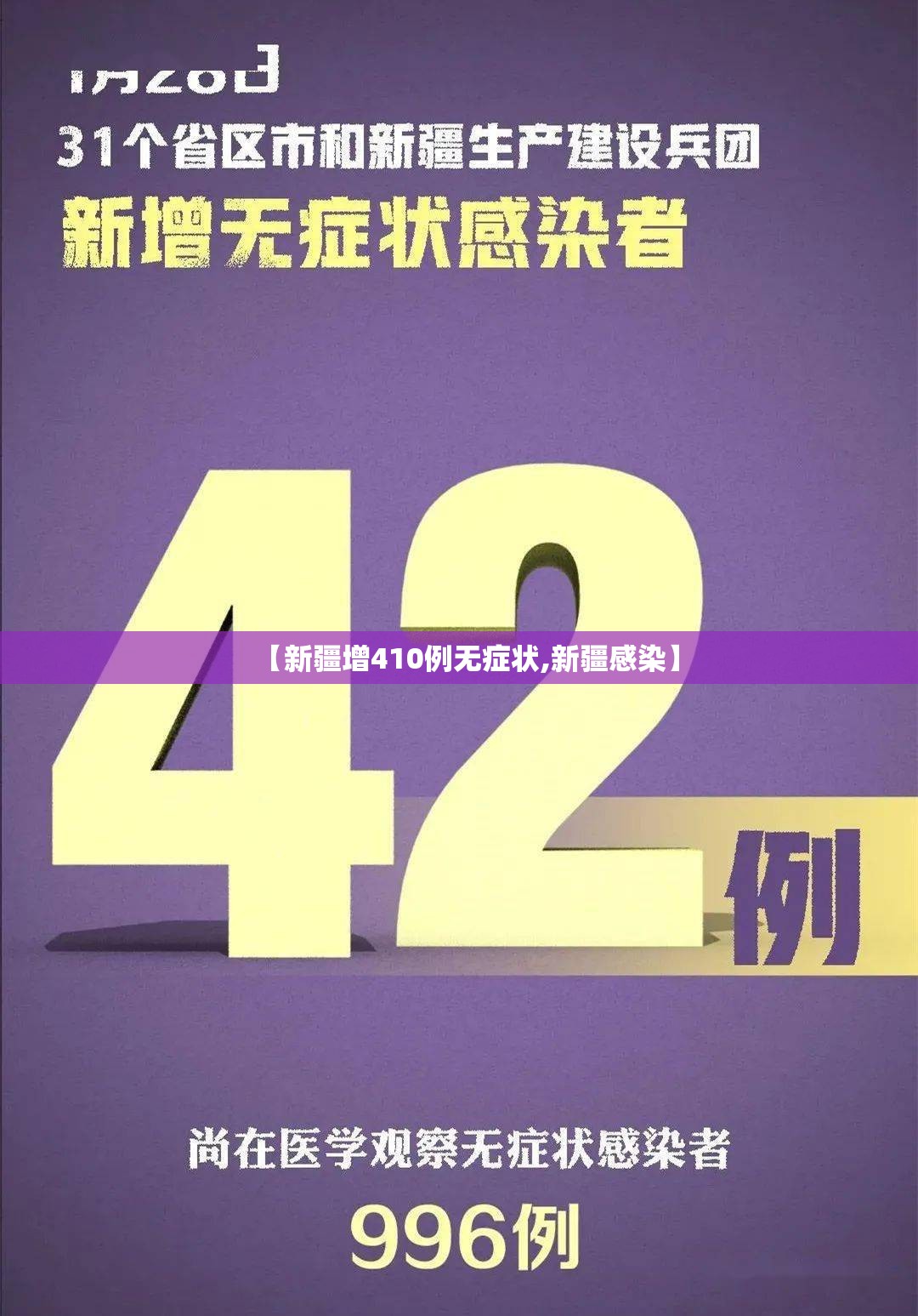 【新疆增410例无症状,新疆感染】 【新疆增410例无症状,新疆感染】