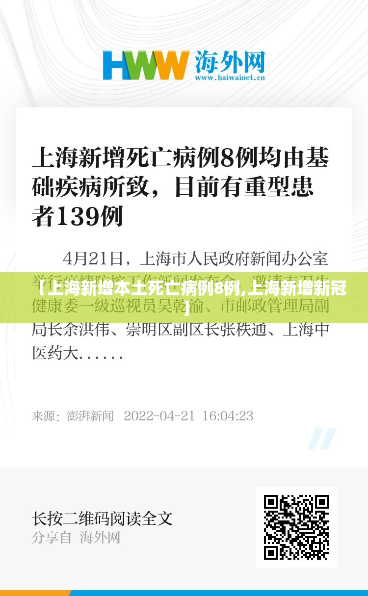 【上海新增本土死亡病例8例,上海新增新冠】 【上海新增本土死亡病例8例,上海新增新冠】