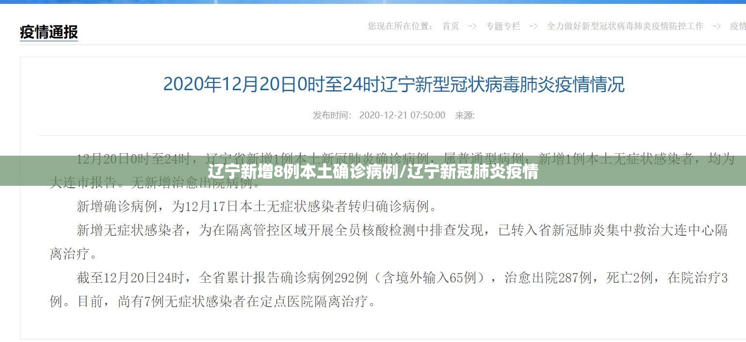 辽宁新增8例本土确诊病例/辽宁新冠肺炎疫情