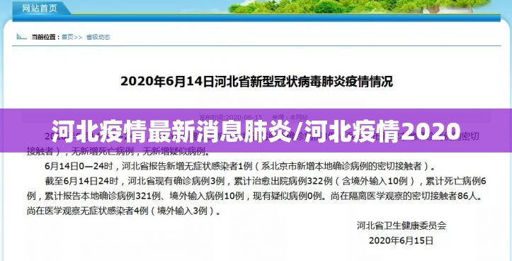 河北疫情最新消息肺炎/河北疫情2020 河北疫情最新消息肺炎/河北疫情2020