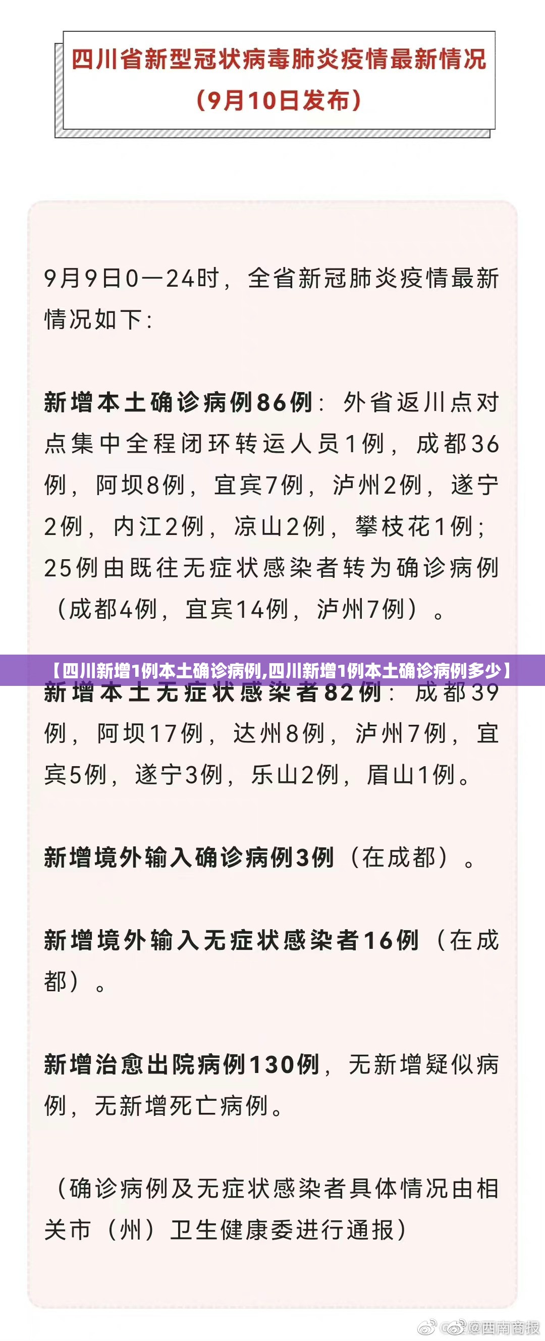 【四川新增1例本土确诊病例,四川新增1例本土确诊病例多少】 【四川新增1例本土确诊病例,四川新增1例本土确诊病例多少】