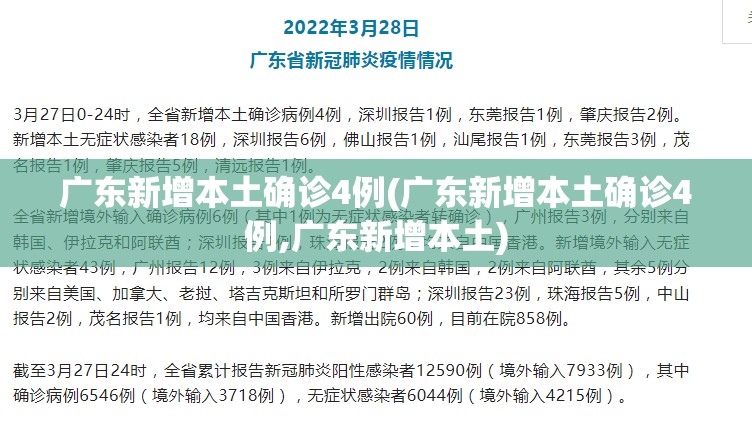 广东新增本土确诊4例(广东新增本土确诊4例,广东新增本土)
