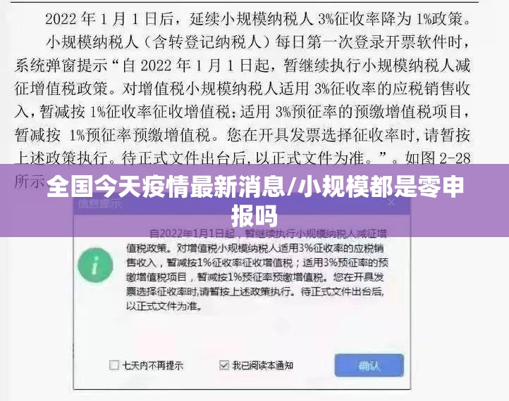 全国今天疫情最新消息/小规模都是零申报吗