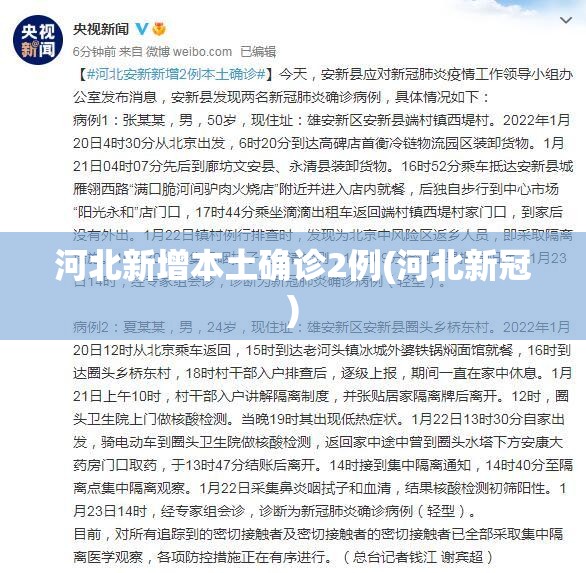 河北新增本土确诊2例(河北新冠) 河北新增本土确诊2例(河北新冠)