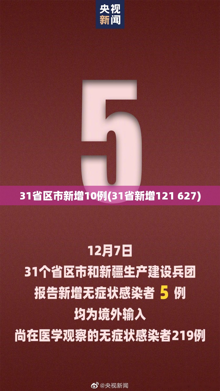 31省区市新增10例(31省新增121 627) 31省区市新增10例(31省新增121 627)