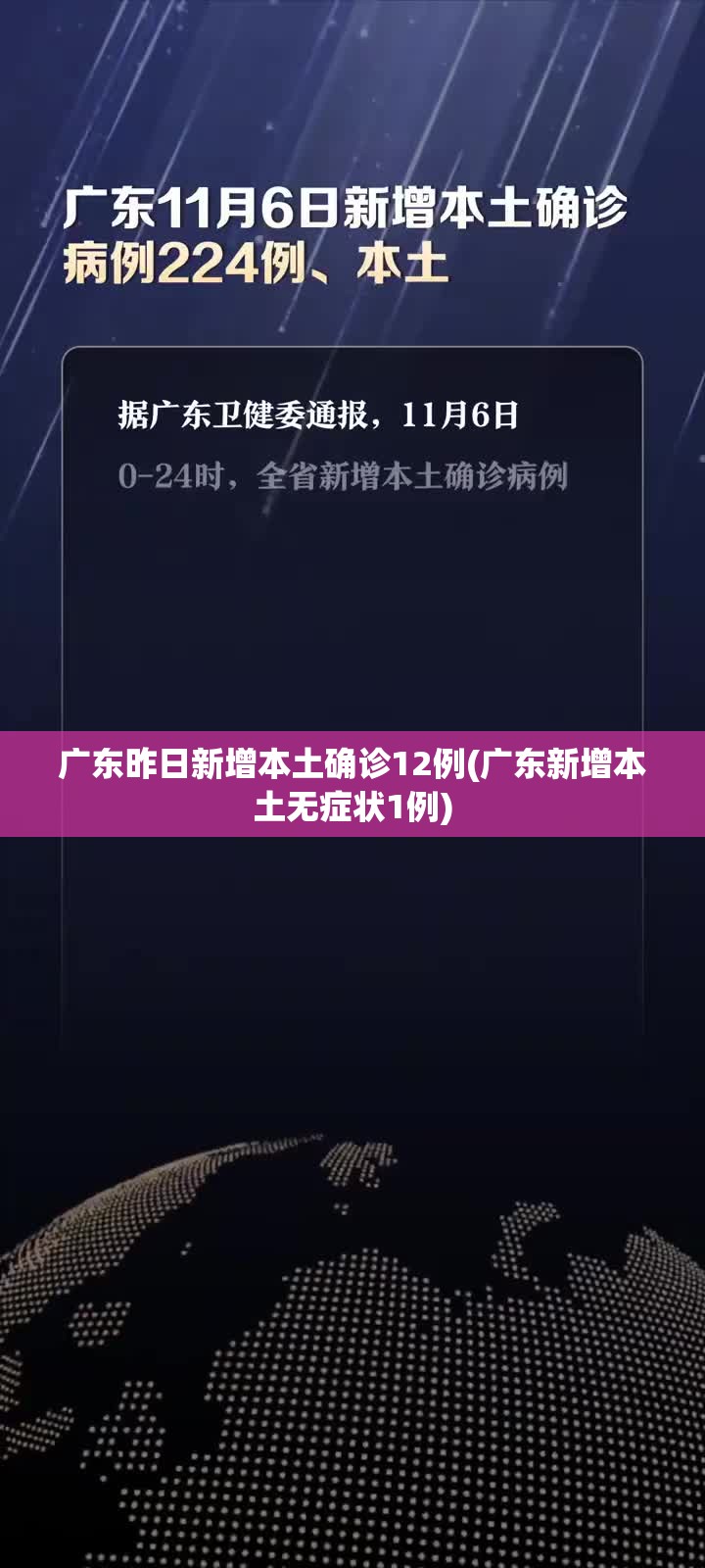 广东昨日新增本土确诊12例(广东新增本土无症状1例) 广东昨日新增本土确诊12例(广东新增本土无症状1例)