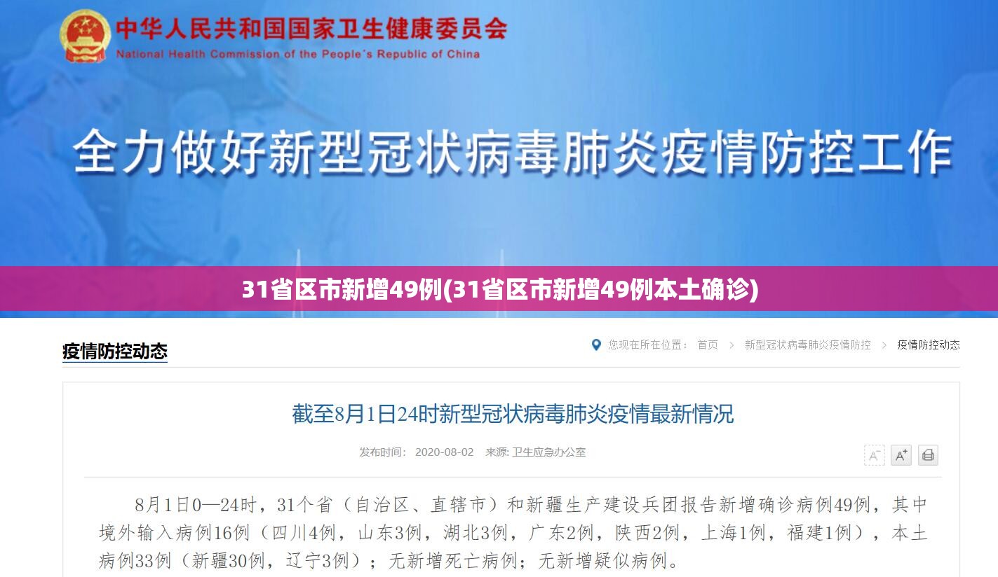 31省区市新增49例(31省区市新增49例本土确诊) 31省区市新增49例(31省区市新增49例本土确诊)
