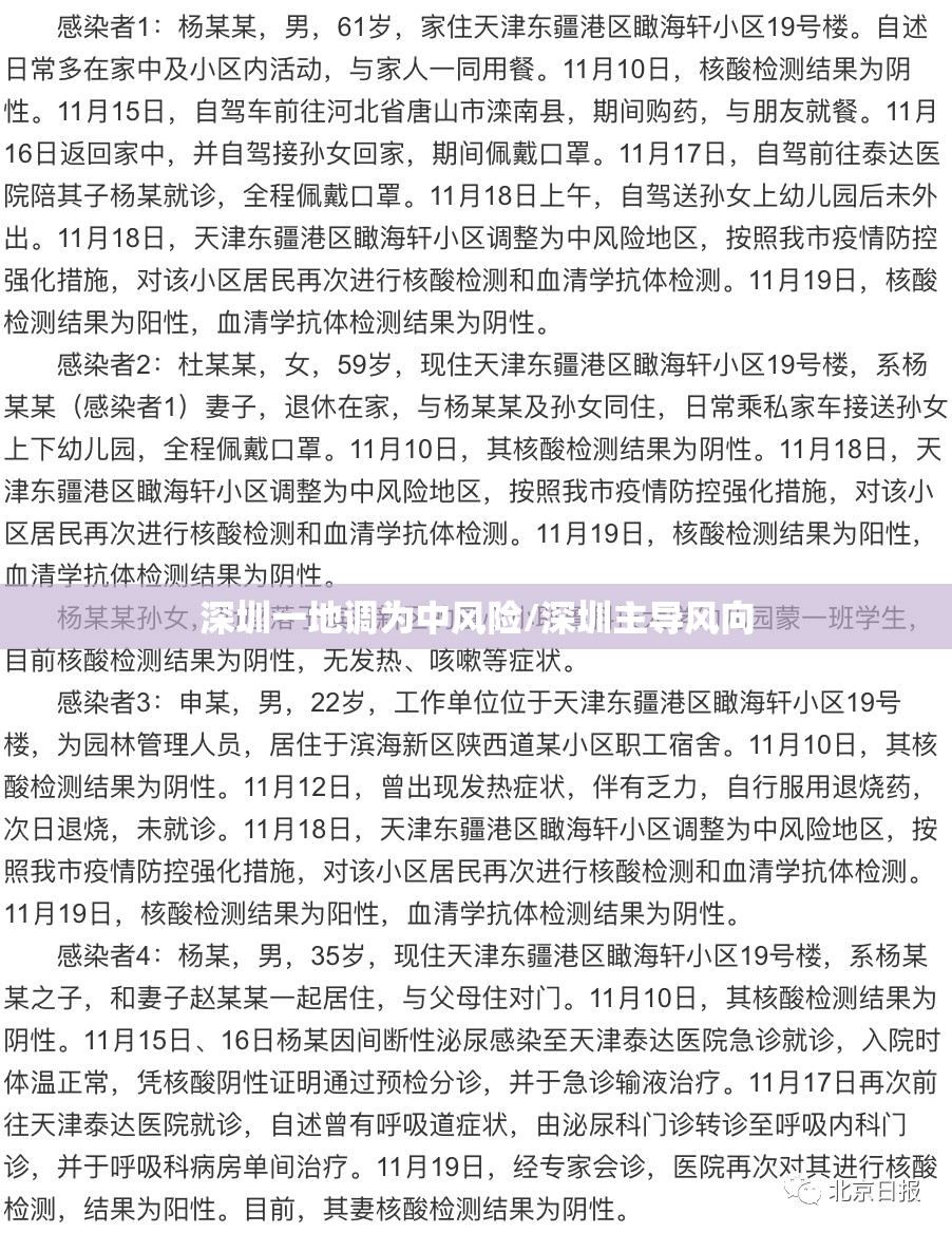 深圳一地调为中风险/深圳主导风向 深圳一地调为中风险/深圳主导风向
