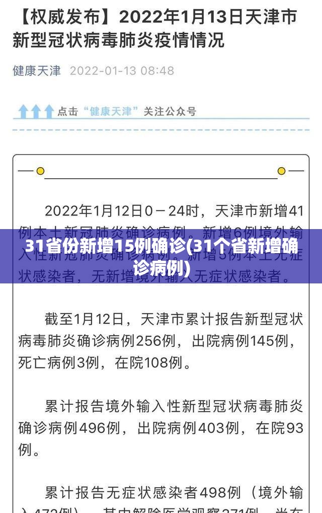 31省份新增15例确诊(31个省新增确诊病例)