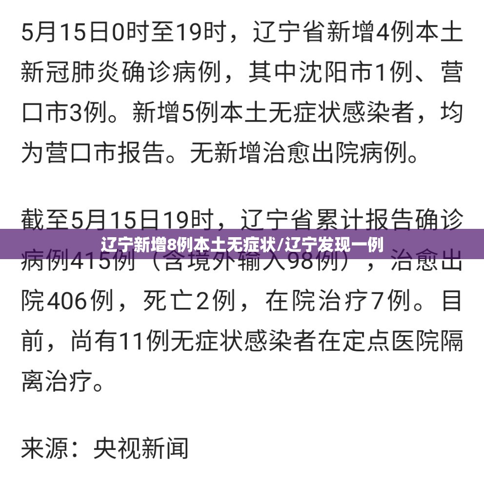 辽宁新增8例本土无症状/辽宁发现一例 辽宁新增8例本土无症状/辽宁发现一例
