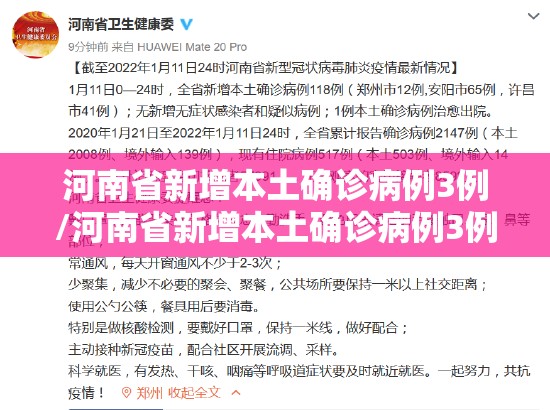 河南省新增本土确诊病例3例/河南省新增本土确诊病例3例