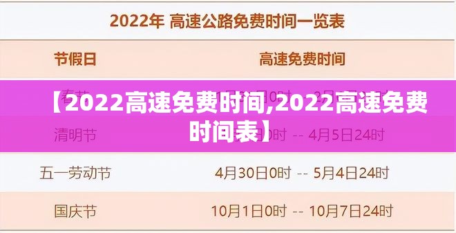 【2022高速免费时间,2022高速免费时间表】 【2022高速免费时间,2022高速免费时间表】