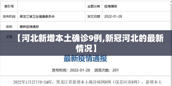 【河北新增本土确诊9例,新冠河北的最新情况】 【河北新增本土确诊9例,新冠河北的最新情况】