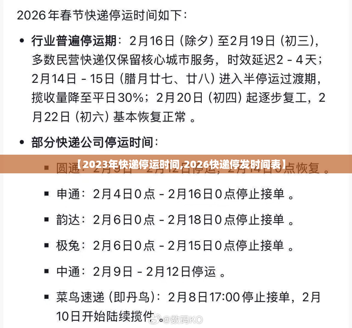 【2023年快递停运时间,2026快递停发时间表】 【2023年快递停运时间,2026快递停发时间表】