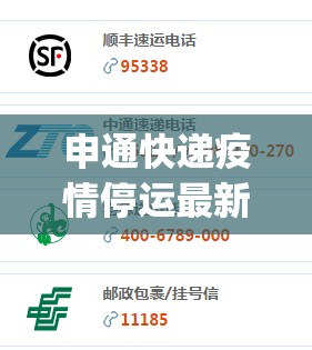 申通快递疫情停运最新消息(申通快递最新通知)