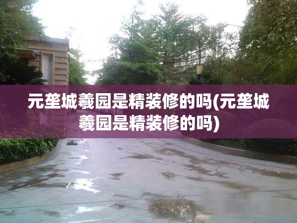 元垄城羲园是精装修的吗(元垄城羲园是精装修的吗)