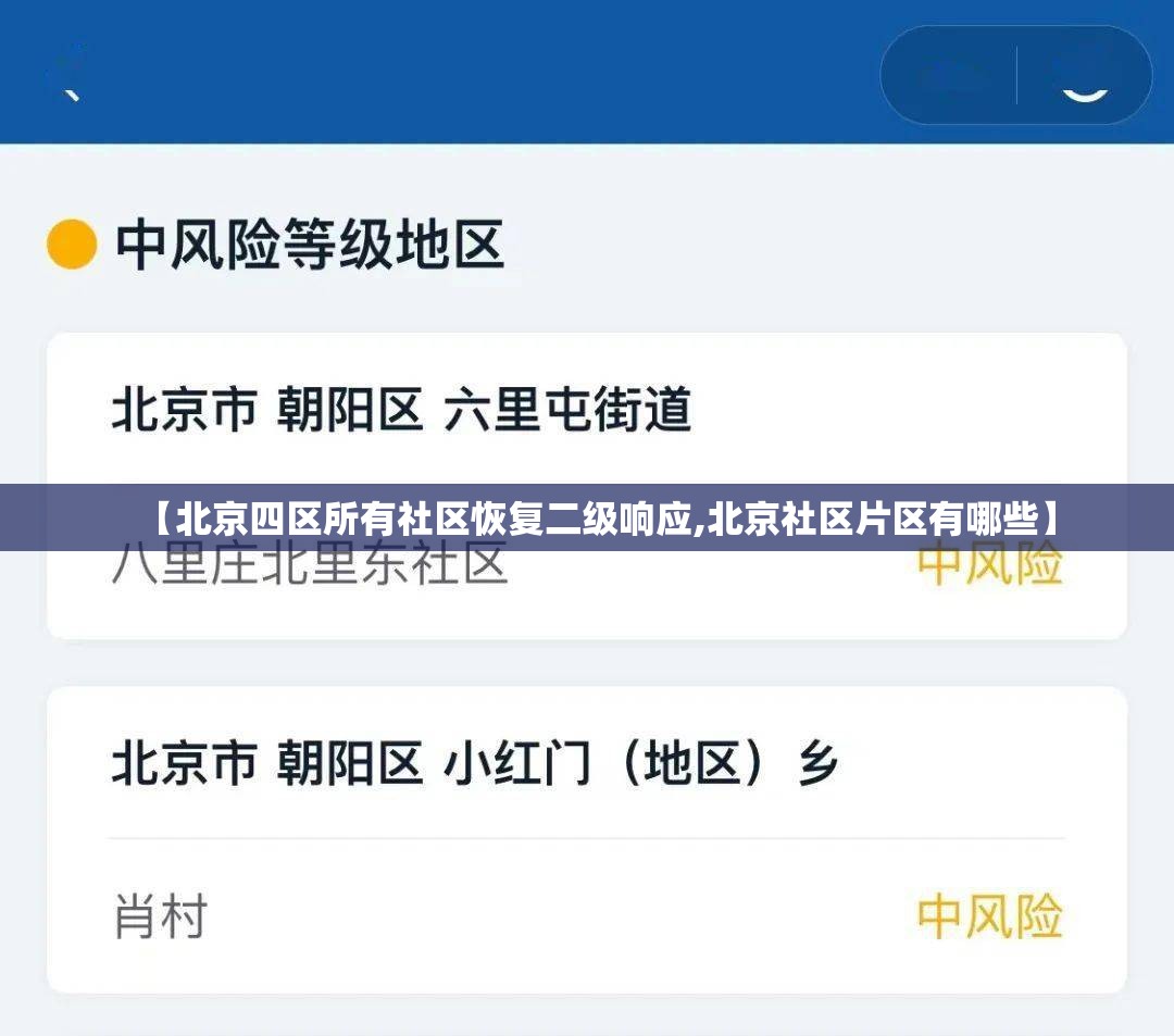 【北京四区所有社区恢复二级响应,北京社区片区有哪些】