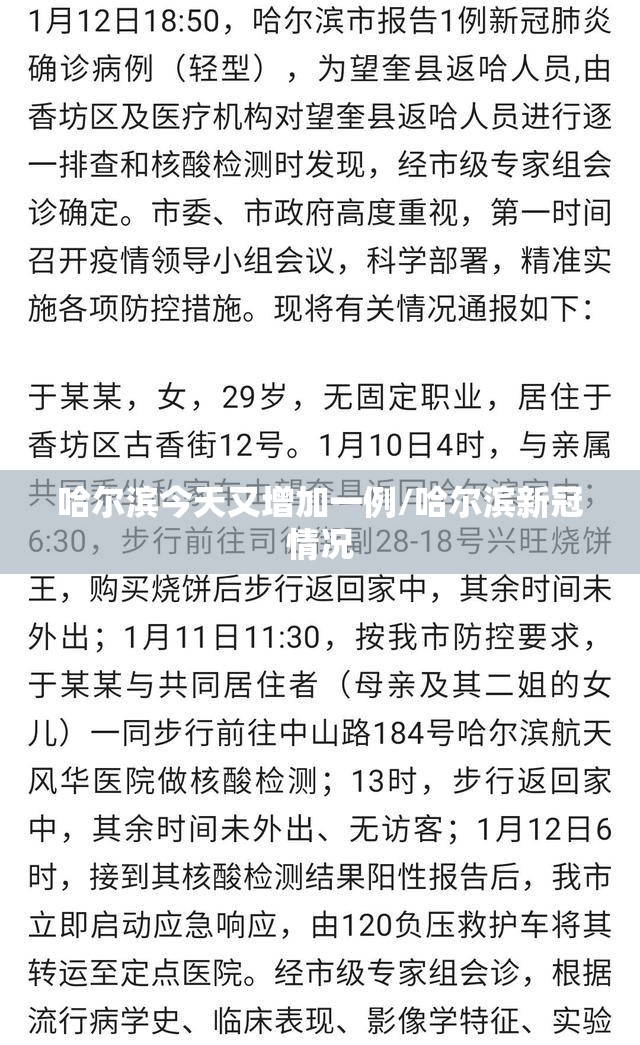 哈尔滨今天又增加一例/哈尔滨新冠情况 哈尔滨今天又增加一例/哈尔滨新冠情况