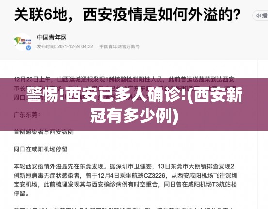 警惕!西安已多人确诊!(西安新冠有多少例)