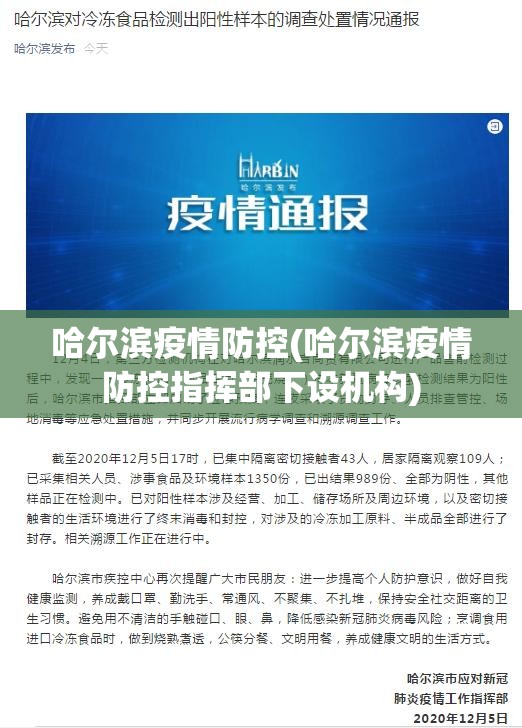 哈尔滨疫情防控(哈尔滨疫情防控指挥部下设机构) 哈尔滨疫情防控(哈尔滨疫情防控指挥部下设机构)