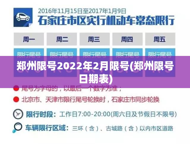 郑州限号2022年2月限号(郑州限号日期表) 郑州限号2022年2月限号(郑州限号日期表)