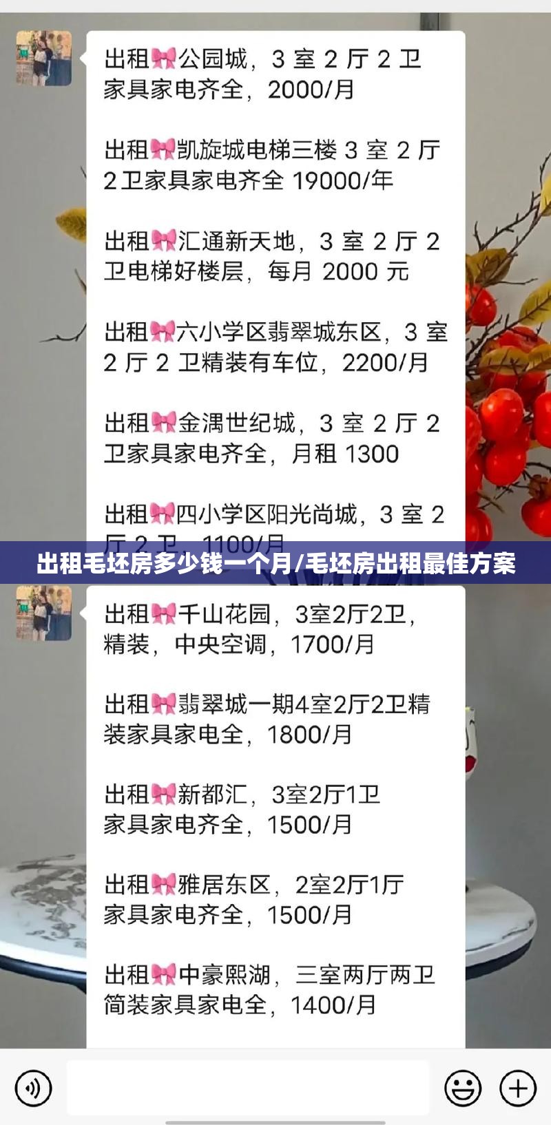 出租毛坯房多少钱一个月/毛坯房出租最佳方案