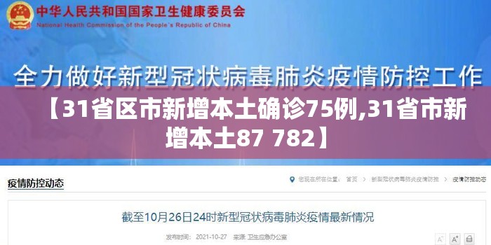 【31省区市新增本土确诊75例,31省市新增本土87 782】 【31省区市新增本土确诊75例,31省市新增本土87 782】
