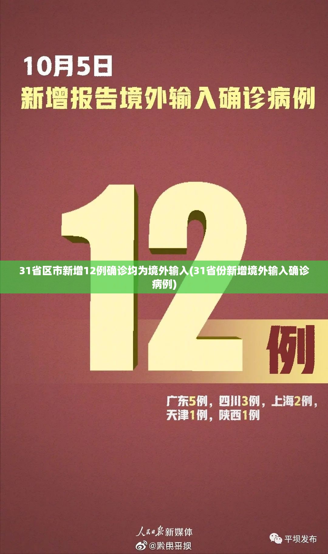 31省区市新增12例确诊均为境外输入(31省份新增境外输入确诊病例)