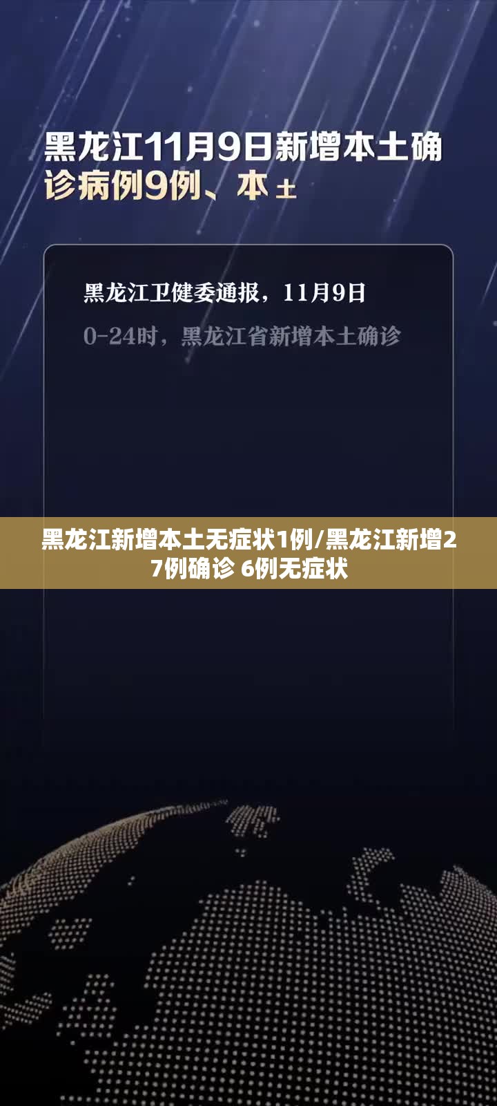 黑龙江新增本土无症状1例/黑龙江新增27例确诊 6例无症状 黑龙江新增本土无症状1例/黑龙江新增27例确诊 6例无症状