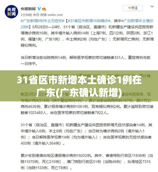31省区市新增本土确诊1例在广东(广东确认新增)