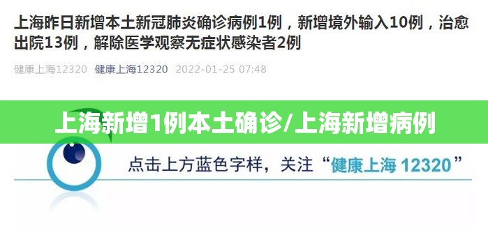 上海新增1例本土确诊/上海新增病例