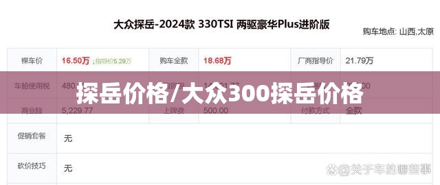 探岳价格/大众300探岳价格 探岳价格/大众300探岳价格