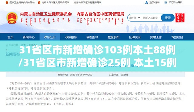 31省区市新增确诊103例本土88例/31省区市新增确诊25例 本土15例