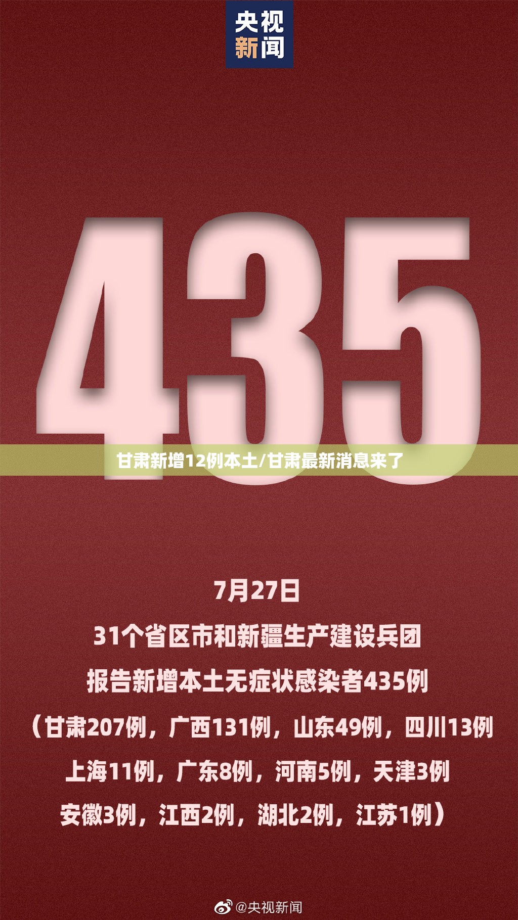 甘肃新增12例本土/甘肃最新消息来了