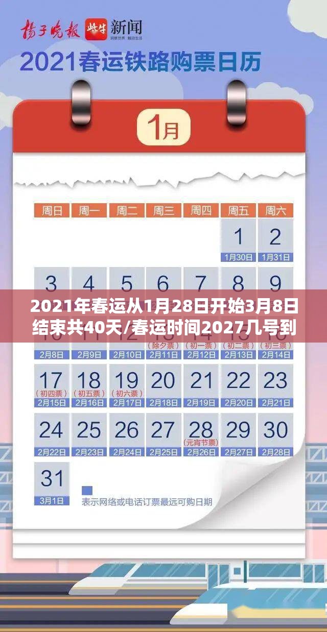 2021年春运从1月28日开始3月8日结束共40天/春运时间2027几号到几号结束呢