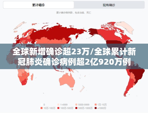 全球新增确诊超23万/全球累计新冠肺炎确诊病例超2亿920万例