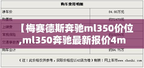 【梅赛德斯奔驰ml350价位,ml350奔驰最新报价4matic】