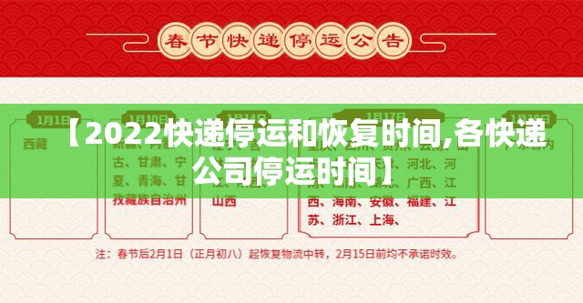 【2022快递停运和恢复时间,各快递公司停运时间】