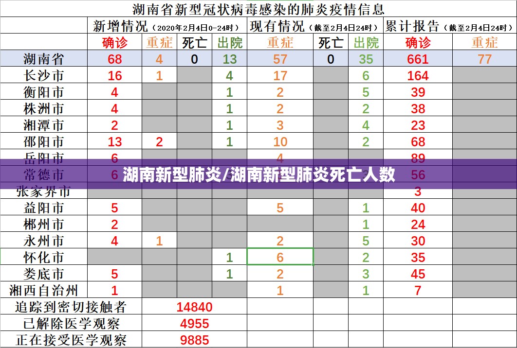 湖南新型肺炎/湖南新型肺炎死亡人数