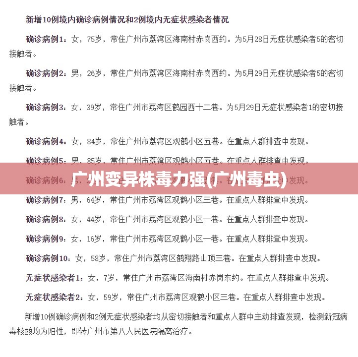 广州变异株毒力强(广州毒虫)