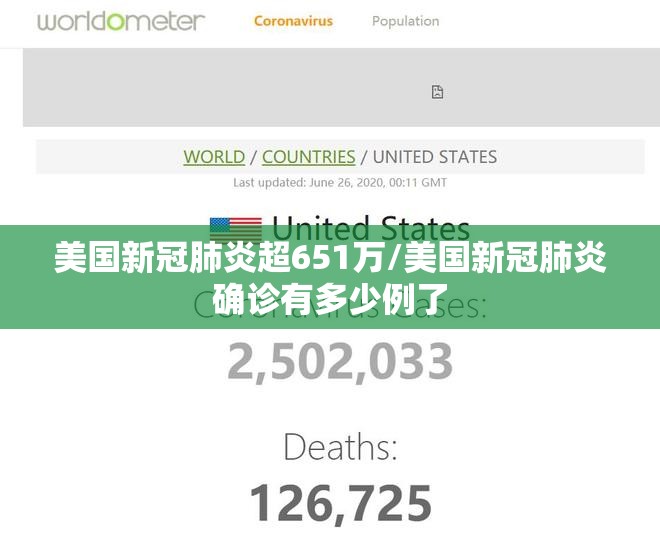 美国新冠肺炎超651万/美国新冠肺炎确诊有多少例了