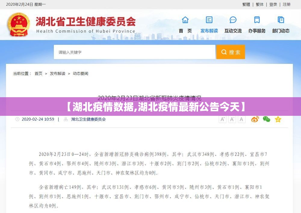 【湖北疫情数据,湖北疫情最新公告今天】