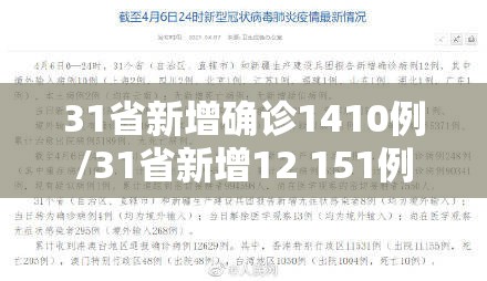 31省新增确诊1410例/31省新增12 151例 31省新增确诊1410例/31省新增12 151例
