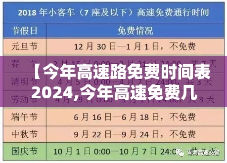 【今年高速路免费时间表2024,今年高速免费几天】